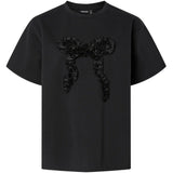 PIECES PIECES DAM T-SHIRT PCMAUDELLE T-shirt BLACK BOW