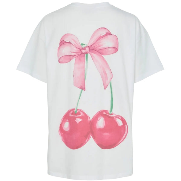 PIECES PIECES DAM T-SHIRT PCMIKKA T-shirt Bright White Cherry Bow
