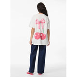 PIECES PIECES DAM T-SHIRT PCMIKKA T-shirt Bright White Cherry Bow