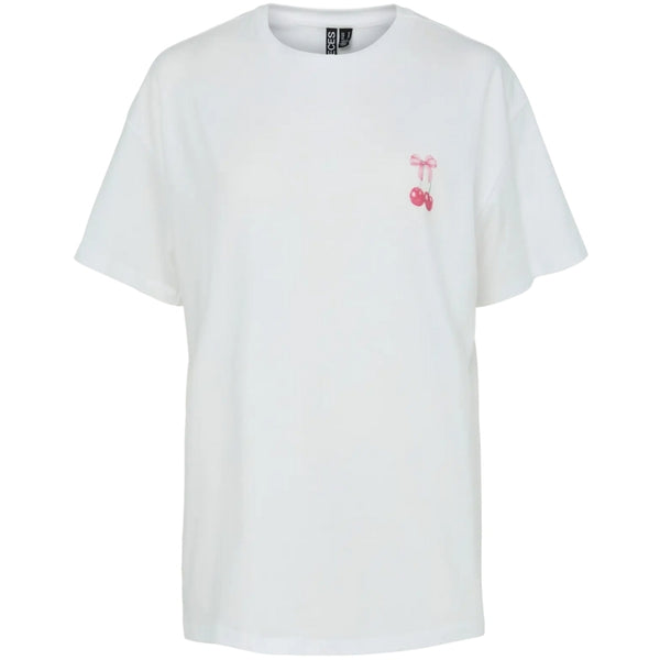 PIECES PIECES DAM T-SHIRT PCMIKKA T-shirt Bright White Cherry Bow