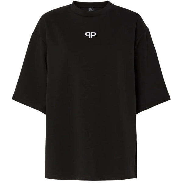 PIECES PIECES DAM T-SHIRT PCMUNA T-shirt Black WHITE EMBRODERY