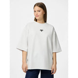 PIECES PIECES DAM T-SHIRT PCMUNA T-shirt Bright White Black Embroidery