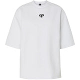 PIECES PIECES DAM T-SHIRT PCMUNA T-shirt Bright White Black Embroidery