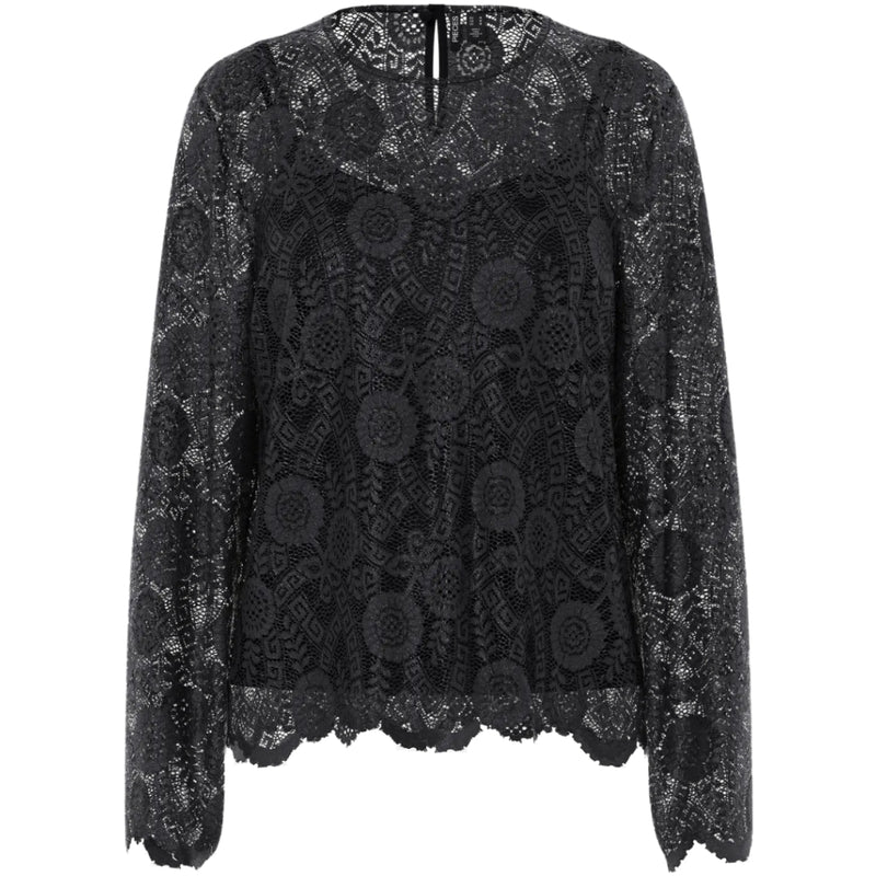 PIECES PIECES DAM TOP PCOLLINE Top Black