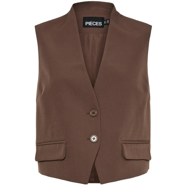 PIECES PIECES DAM VÄST PCNIMORA Vest Chocolate Martini