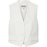PIECES PIECES DAM VÄST PCNIMORA Vest Cloud Dancer