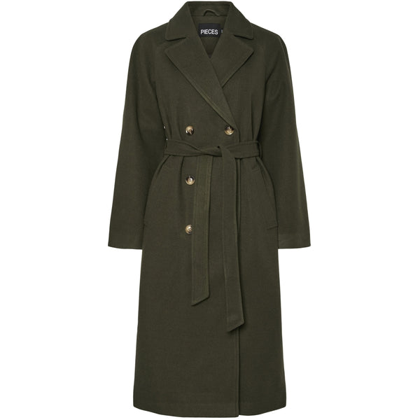 PIECES PIECES Dam Jacka PCMarbel Lång Kappa Coat Forest Night