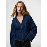 PIECES PIECES Dam Skjorta PCFlora Shirt Dark Blue Denim