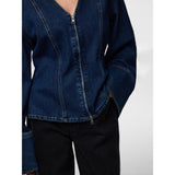 PIECES PIECES Dam Skjorta PCFlora Shirt Dark Blue Denim