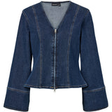 PIECES PIECES Dam Skjorta PCFlora Shirt Dark Blue Denim