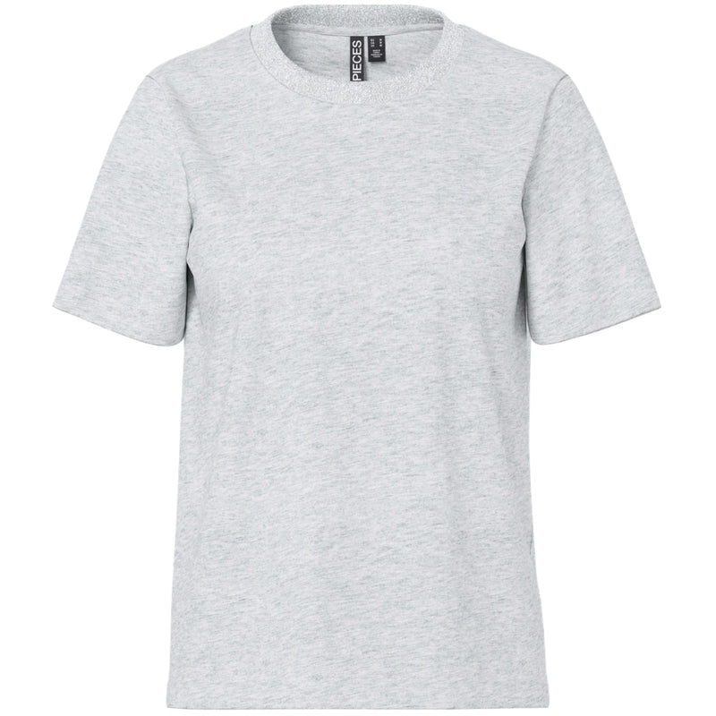PIECES PIECES Dam T-shirts PCRIA T-shirt Light Grey Melange