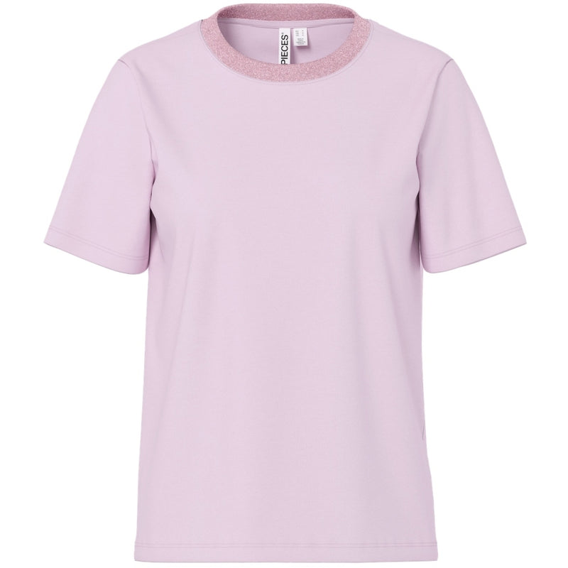 PIECES PIECES Dam T-shirts PCRIA T-shirt Winsome Orchid LUREX RIB