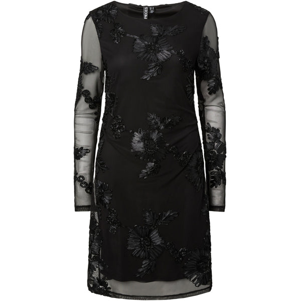 PIECES PIECES Dam klänning PCOffia Dress Black black satin band