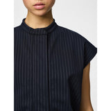 PIECES PIECES Dam väst PCBia Vest Maritime Blue Pinstripes