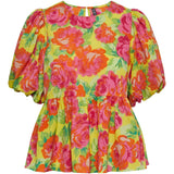 PIECES PIECES X DITTE ESTRUP PCASTA 2/4 TOP D2D Restudsalg Golden Kiwi Flower