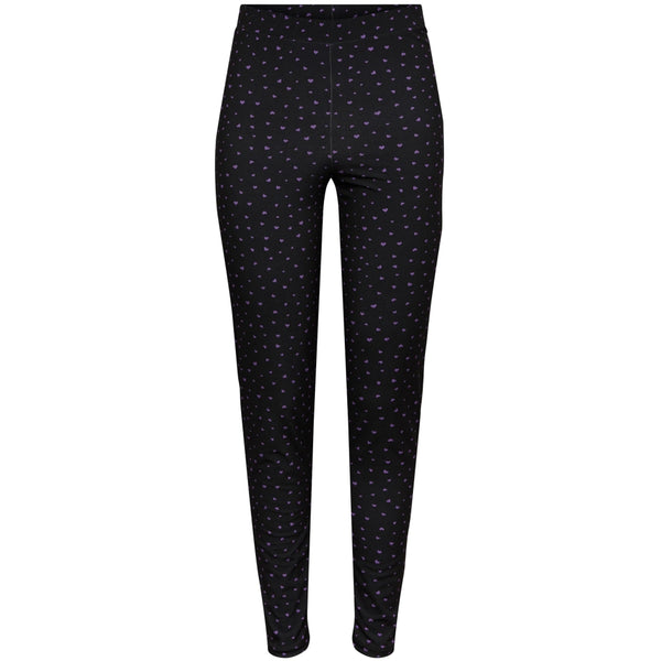 PIECES PIECES X DITTE ESTRUP PCSILLE HW LEGGINS NEW Restudsalg Black Aop Hearts