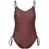 PIECES PIECES dam baddräkt PCBAOMI Swimwear Deep Mahogany