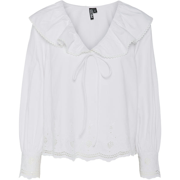 PIECES PIECES dam blus PCANNABELLE Blouse Bright White Bright White embroidery