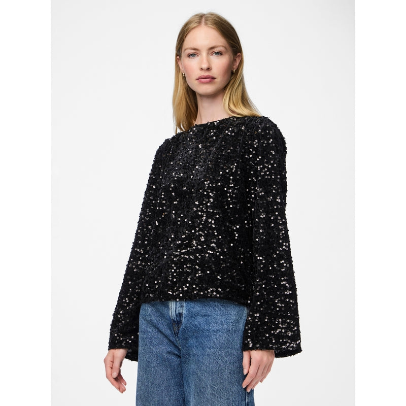 PIECES PIECES dam blus PCKAM Blouse Black Black sequins