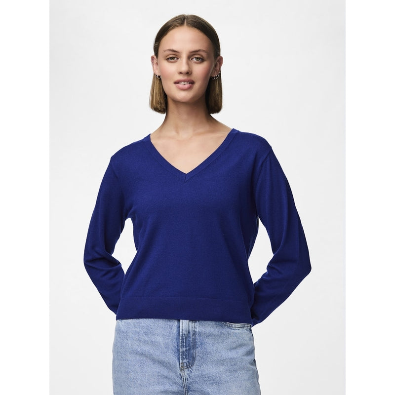 PIECES PIECES dam blus PCNATALIE Knit Bellwether Blue