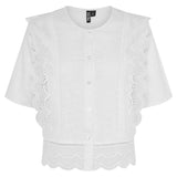 PIECES PIECES dam blus PCSIMINA Blouse Cloud Dancer