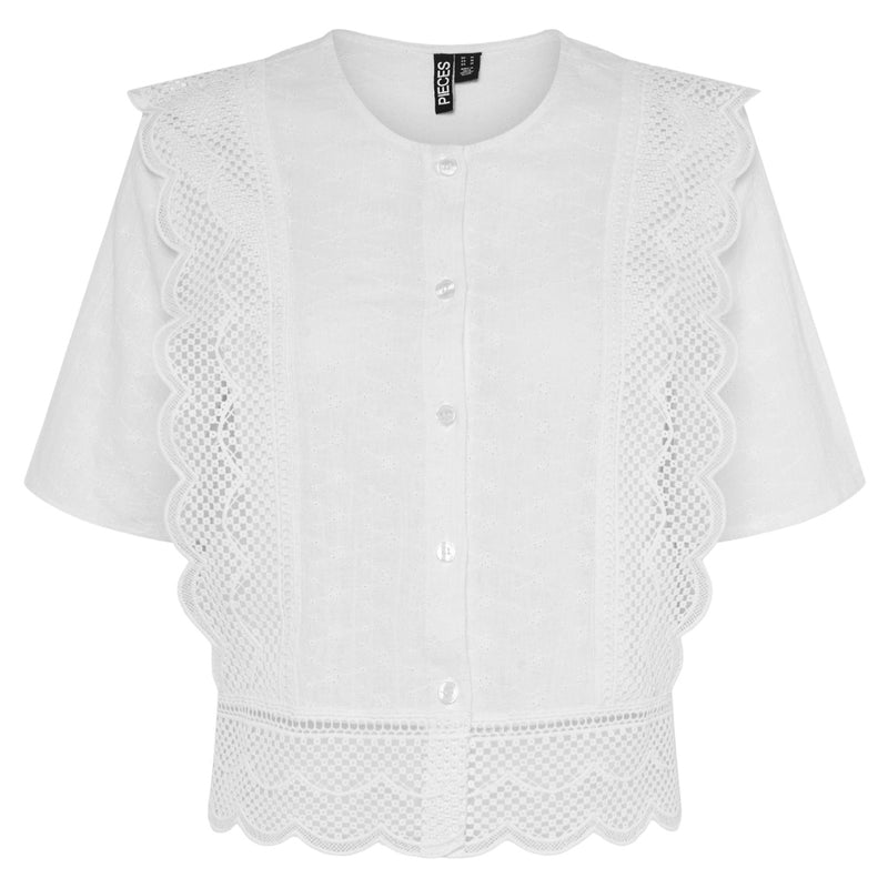 PIECES PIECES dam blus PCSIMINA Blouse Cloud Dancer