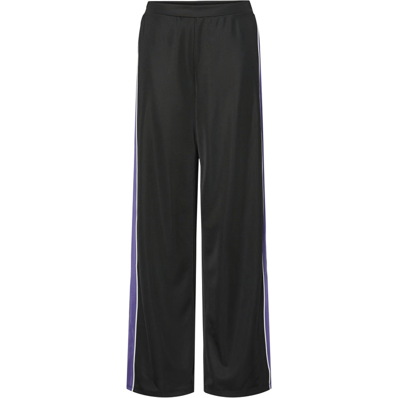 PIECES PIECES dam byxor PCFELICIA Pant Black Ultraviolet/white stripe