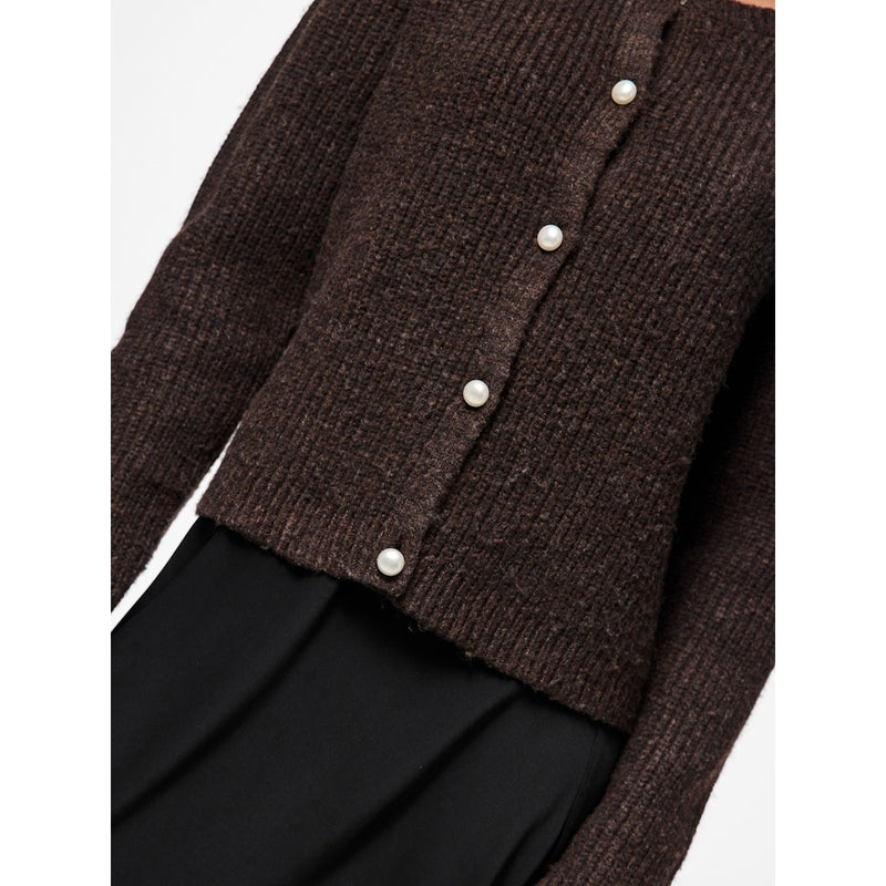 PIECES PIECES dam cardigan PCJYDA Cardigan Chicory Coffee