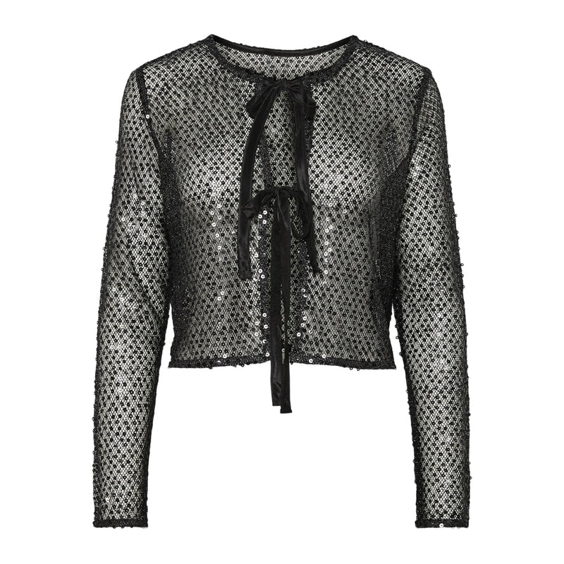 PIECES PIECES dam cardigan PCRISSI Cardigan Black Black sequins