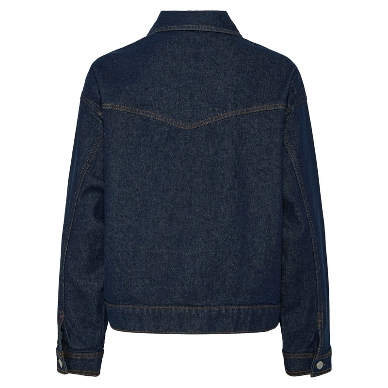 PIECES PIECES dam jacka PCELMA Jacket Dark Blue Denim RINSE WASH