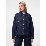 PIECES PIECES dam jacka PCELMA Jacket Dark Blue Denim RINSE WASH
