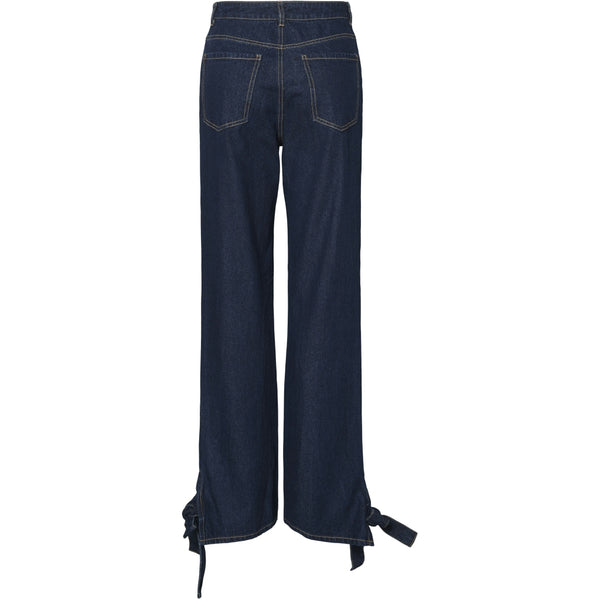 PIECES PIECES dam jeans PCOFELIA Jeans Medium Blue Denim Black satin bow