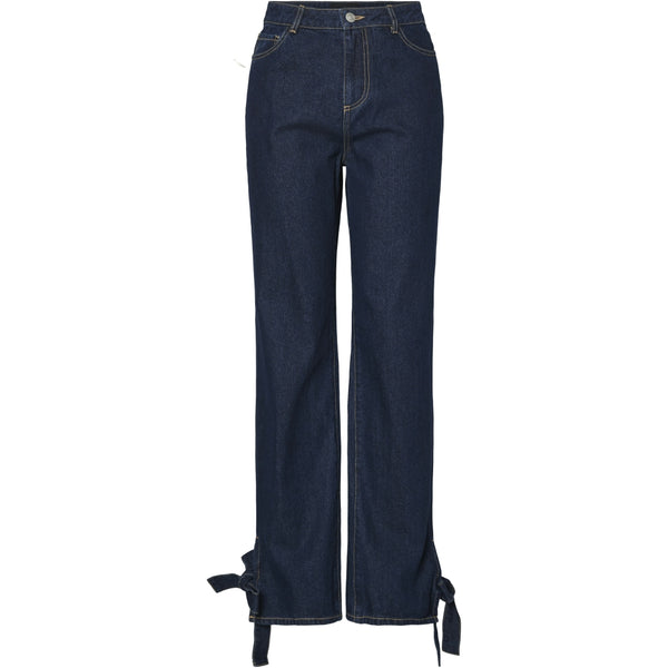 PIECES PIECES dam jeans PCOFELIA Jeans Medium Blue Denim Black satin bow