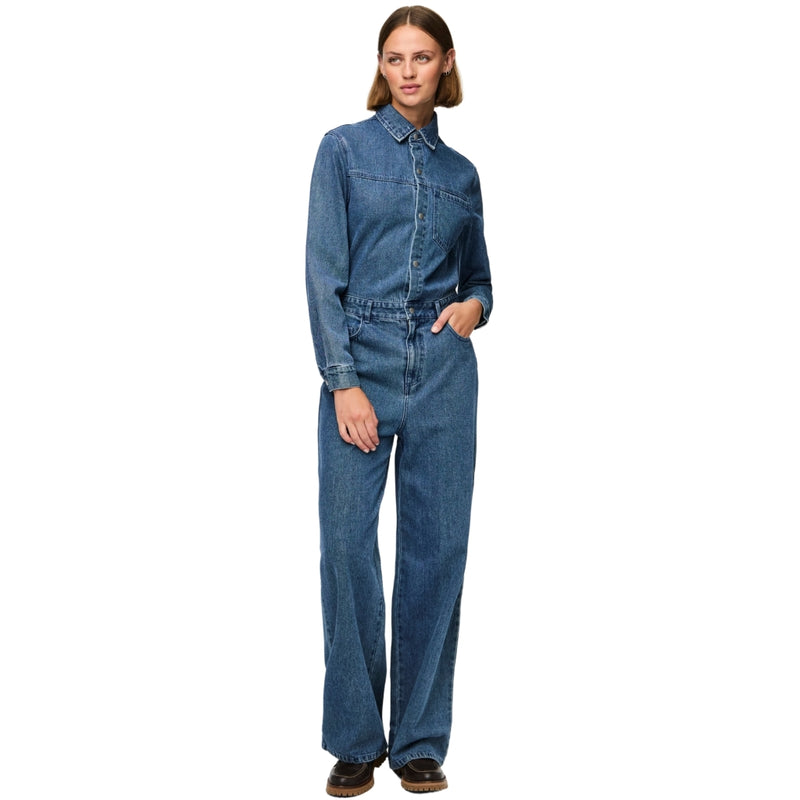 PIECES PIECES dam jumpsuit PCADINA Restudsalg Medium blue denim