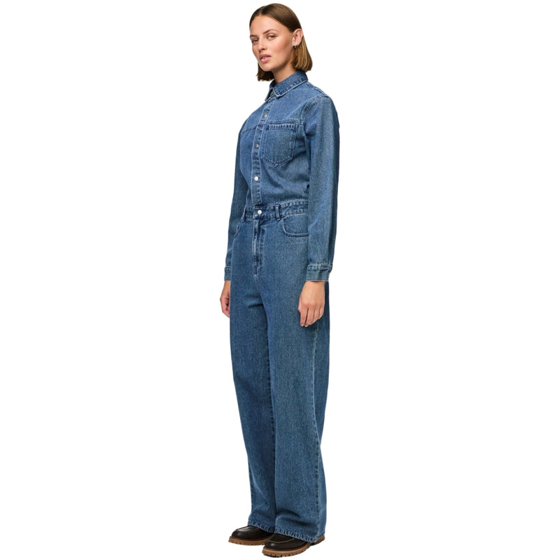PIECES PIECES dam jumpsuit PCADINA Restudsalg Medium blue denim