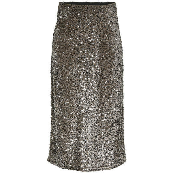 PIECES PIECES dam kjol PCKAM Skirt Morel Silver sequins