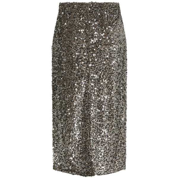 PIECES PIECES dam kjol PCKAM Skirt Morel Silver sequins