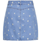 PIECES PIECES dam kjol PCMAY Skirt Medium Blue Denim EMB FLOWERS