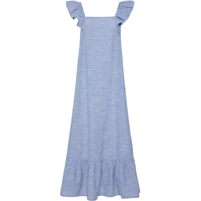 PIECES PIECES dam klänning PCAPIA Dress Coronet Blue Stripes Bright white