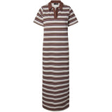PIECES PIECES dam klänning PCCHILLI Dress Chicory Coffee Stripes