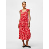 PIECES PIECES dam klänning PCFLORA Dress Adrenaline Rush Red tone flowers
