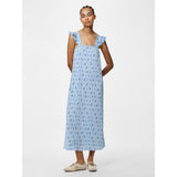 PIECES PIECES dam klänning PCFLORA Dress Cashmere Blue BLUE FLOWERS