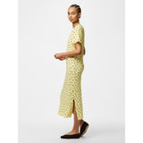 PIECES PIECES dam klänning PCFLORA Dress French Vanilla Brown polka dots
