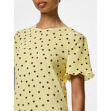 PIECES PIECES dam klänning PCFLORA Dress French Vanilla Brown polka dots