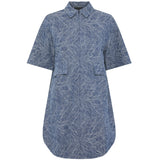 PIECES PIECES dam klänning PCJENNIFER Dress Medium Blue Denim Jaquard