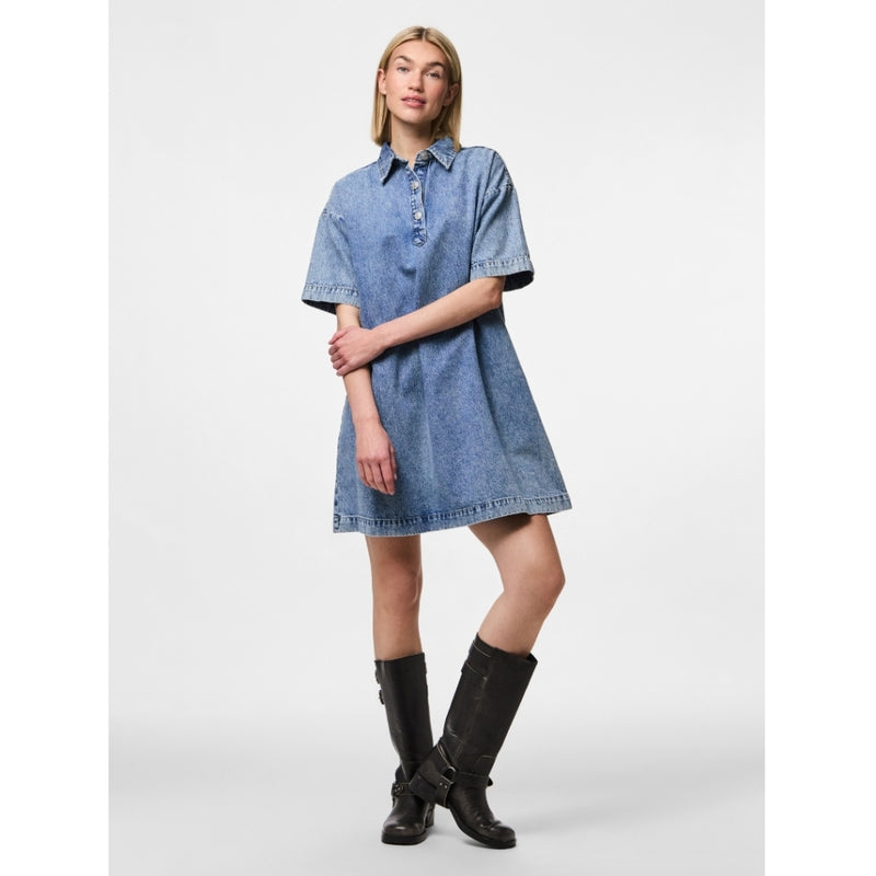 PIECES PIECES dam klänning PCKENYA Dress Medium blue denim