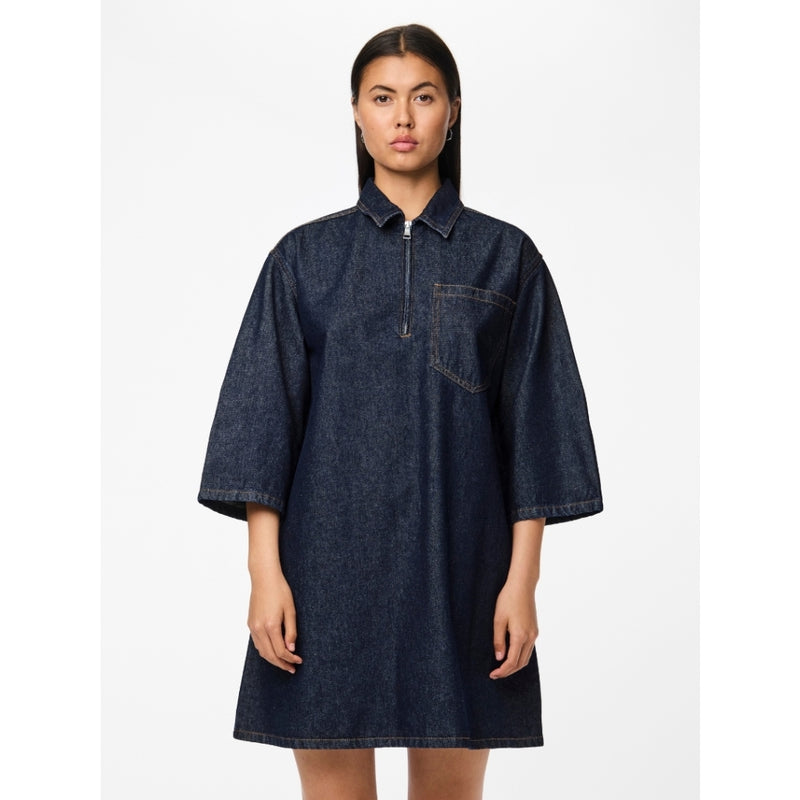 PIECES PIECES dam klänning PCNEVIN Dress Dark Blue Denim