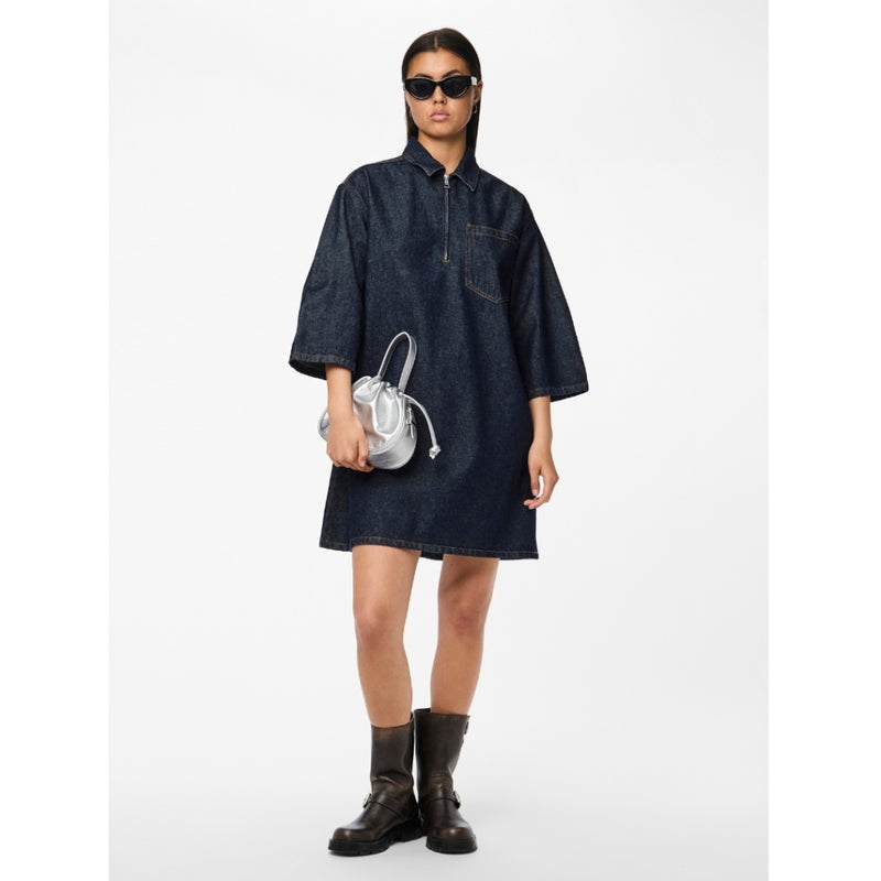 PIECES PIECES dam klänning PCNEVIN Dress Dark Blue Denim