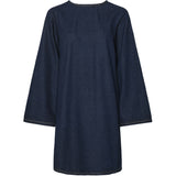 PIECES PIECES dam klänning PCOFELIA Dress Medium Blue Denim Black satin bow