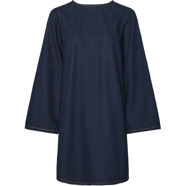PIECES PIECES dam klänning PCOFELIA Dress Medium Blue Denim Black satin bow